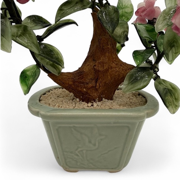 Vintage Large Chinese Jade/ Peking Glass Bonsai Tree - Picture 13 of 14